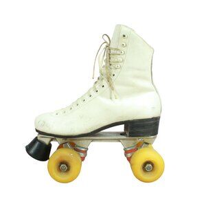 Vintage Riedell Sure Grip Skates Leather White Size 12 Inch